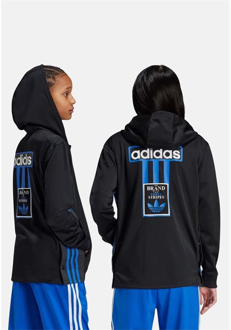 Felpa con zip Adibreak nera per bambino e bambina ADIDAS ORIGINALS | IX5186.